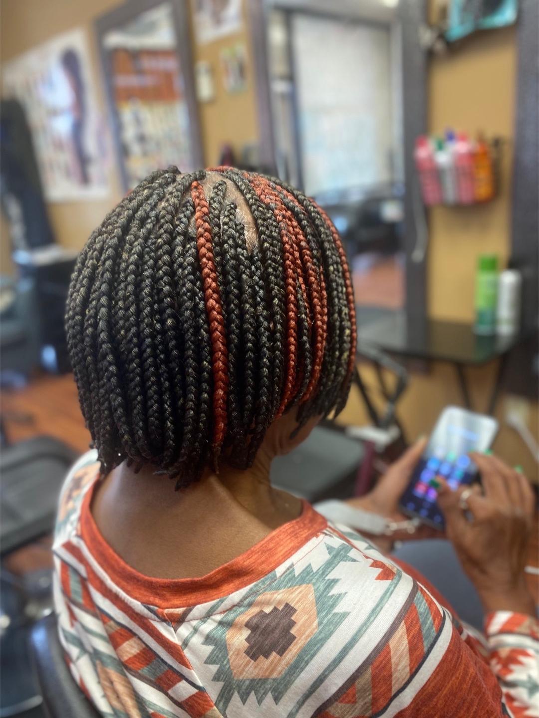 Knotless box braids style